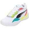 PUMA Playmaker PRO, Scarpe da Basket Unisex-Adulto, Bianco White-Fiery Coral, 44.5 EU