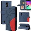 Aosailjet LG K10 2017 Custodia, Custodia in Pelle PU Premium [Slot per Schede] [Chiusura Magnetica] [Funzione di Supporto] Cover a Libro per LG K10 2017 (Blu)