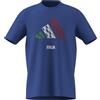 adidas Maglietta da Uomo e Donna con Logo Italia Italia 3 Bar, Taglia L, Blu