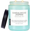 M&SENSE Candela Profumata Gelsomino e Legno di Sandalo, 550g Cera di Soia Naturale a 2 Stoppini, 110 Ore di Combustione, Regalo Antistress per Uomo e Donna, Candele Profumate Grandi per Casa e Bagno