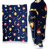 Harry Potter Hogwarts Quidditch - Coperta in pile con Harry Ron Hermione e Draco Malfoy, prodotto con licenza ufficiale, super morbida, calda, 160 x 120 cm, colore: Blu navy