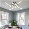 ALLOMN Plafoniera a LED, Lampada Lampadario Plafoniera Moderna Design Curvo con 4 Pezzi di Luce Ondulata per Soggiorno Camera da letto Sala da Pranzo (28W 4 Luci Bianco Caldo)