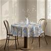Home Direct Copritavolo in Tessuto Stampato Resistente Tovaglia da tavola, Idrorepellente, stampa ad alta definizione, elegante e resistente, Antimacchia, Rotonda 140 cm Blue Beige