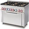 Allforfood Cucina a gas 6 fuochi con forno a gas con grill allforfood cf6/610g linea elle