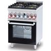 Allforfood Cucina a gas 4 fuochi con forno elettrico multifunzione allforfood cfm4/66gem linea elle