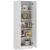 HOMCOM Mobile Multiuso Moderno con 5 Ripiani Livelli Regolabili in Legno, 60x31.5x165 cm, Bianco | Aosom Italy