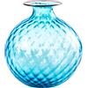 VENINI SPA VASO MONOFIORE BALLOTON, FORO PICCOLO CELESTE ACQUAMARE, S 100.16 - h 16 x d 14 cm, 0.45 kg