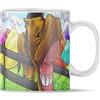 Acen Merchandise Set di tazze da fattoria con 4 tazze da 11 once - cane, cavallo, mucca e pecora - tazze in ceramica di alta qualità con motivi animali | tazza da tè idea regalo | tazza (cavallo)