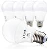 B.K.Licht Lampadine LED luce calda, sostituzione alogene da 75W, attacco E27, confezione da 5, 9W, 806 Lumen, 2700 Kelvin, luci a goccia per plafoniere e lampade