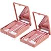 TQPUWT Pennelli per Trucco Set con specchio, 2 Pezzi Pennelli Make up professionali Set, Pennello per fondotinta Pennello per ombretti kit pennelli, per principianti, Colore pasta di fagioli