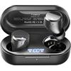 TOZO T12 Cuffie Bluetooth Auricolari Bluetooth 5.3 con Controllo Touch e Display LED di Intelligenza Digitale IPX8 Impermeabile Ricarica Rapida USB-C Bassi Profondi Nero