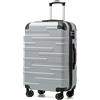 COOLIFE Valigie Valigia Trolley rigido ultraleggero e capiente,Chiusura a combinazione laterale con TSA, 4 ruote per facilitare il trasporto (Argento, 67cm)