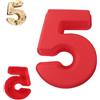 QEEYON Stampo Torta Numero 5, 25.5cm Grande stampo numeri silicone, Stampo per Torta con Numero 3D, Stampo per Torta a Forma di Numero Adatto per Compleanni Matrimoni Feste