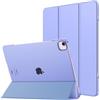 MoKo Custodia per iPad Air 13 Pollici 2024/ iPad Pro 12,9 (6a/5a Gen. 2022/2021), Cover Sottile con Retro in PC Rigido Traslucido, Supporta Touch ID e Pencil Pro/2a/USB-C, Lavanda Viola