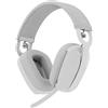 Logitech Zone Vibe Cuffie wireless con adattatore USB-C via Bluetooth, circumaurali - Certificate per Microsoft Teams, grigio bianco