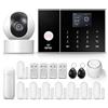 LWOHSI Allarme Casa Senza Fili,GSM+WiFi Sistema Antifurto Casa,Sensore Porte Finestre Fai da Te,Videocamera di Sicurezza HD,Telecomando,Notifiche Istantanee tramite App,Compatibile con Alexa e Google