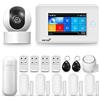 LWOHSI sistema di allarme wireless domestico antifurto, 4G wifi con telecamera di sorveglianza 1080p, touch screen da 4,3 compatibile con Alexa Google Home