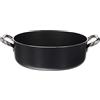 Pentole Agnelli ALSA106SS28 Alblack Casseruola Bassa con Maniglie, Alluminio, Nero, 28 cm