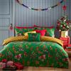 furn. Purrfect - Set copripiumino natalizio, per bambini, colore: verde/oro