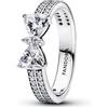 PANDORA Anello in argento da donna con fiocco scintillante, doppia fila 193552C01, 52/16,6, Argento sterling, Zirconia cubica