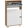 HOMCOM Mobile Scarpiera Salvaspazio a 3 Cassetti con Ripiano Regolabile e Maniglie intagliate per 24 Paia di Scarpe, 72x24x119cm, Bianco|Aosom Italy