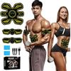 SEVEKO Elettrostimolatore Muscolare Addominali, Cintura Dimagrante Addominale, Elettrostimolatore per Un Allenamento a Tutto Corpo, 8 modalità e 15 Intensità, 10 Ricambi di Idrogel (Giallo)