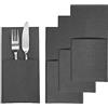 Westmark Portaposate Cozy - set di 4 portaposate, elegante borsa portaposate come decorazione, ideale per la tavola da pranzo a casa o al ristorante - poliestere, antracite