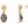ALFIERI & ST. JOHN Orecchini a lobo in oro rosa con quarzo citrino e quarzo fume' e diamanti