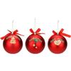 THUN, Set 3 Palline Natalizie Rosse in 100% Poliestere, Versione Grande, Collezione Natale, Addobbo Natalizio da Collezione, Idea Regalo per Natale, Ø 10 cm