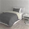 Italian Bed Linen Parure Copri Piumino Natural Color, Fumo/Panna, Singolo