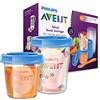 Philips Avent SCF721/20 Set Vasetti per la Conservazione delle Pappe, 10 Pezzi 180 ml + 10 Pezzi 240 ml