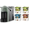 Lavazza A Modo Mio Jolie Evo, Macchina per Caffè Realizzata con 36% di Plastica Riciclata, Macchina Espresso con 64 Capsule Lavazza A Modo Mio Tierra Assortite Incluse, Verde