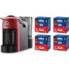 Lavazza A Modo Mio Jolie Evo, Macchina per Caffè Realizzata con 36% di Plastica Riciclata, Macchina Espresso con 64 Capsule Lavazza A Modo Mio Crema e Gusto Classico Incluse, Rossa