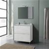 CAPALDO Mobile Bagno Da Terra 2 Cassetti 80 Cm Lisbona Rovere Bianco