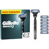 Gillette Mach3 RASOIO BARBA, Lame Rasoio a Mano Libera, 1 Manico e 7 LAMETTE DA BARBA da 3 Lame, Facile Risciacquo, con Gel Lubrificante, Fino a 15 Rasature con 1 Testina