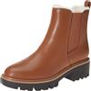 The Drop Stivaletti da Donna, Campbell, Stile Chelsea, con Sherpa, Marrone Cognac, 41 EU