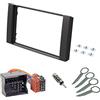 Audioproject Audi Opro JECT A161 - Mascherina per autoradio Doppio DIN Set Ford C-Max S-MAX Focus 2 Fiesta Fusion Modeo Kuga Transit Radio Adapter Nero