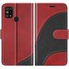 BoxTii Cover per Galaxy M31, Custodia in PU Pelle Portafoglio per Samsung Galaxy M31, Magnetica Cover a Libro con Slot per Schede, Rosso