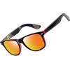 Joopin Occhiali da Sole a Specchio Uomo Donna Polarizzati Classici Quadrati UV400 Protezione per Guida Pesca Guidare Golf Retrò Anni 80 Design Sunglasses (Specchiati Blu)