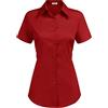 Hotouch Camicia da Donna Elegante Blusa Donna Bianca Donna Blusa Maglia Cotone Camicette Sottogiacca Donna Elegante Ufficio Slim Fit Basic Tops Cotone con Scollo A V Nero XXL