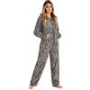 CityComfort Pigiama Donna, Pigiama Invernale Donna di Pile, Set con Felpa e Pantalone Morbido S - XL (Leopardato, L)