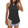 WNEEDU Canotta Donna Estive Girocollo Halter Top Elegante Casual Senza Maniche Maglietta 2024 Nero L