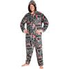 Marvel Pigiama Intero Uomo - Caldo Pigiamone in Pile Con Cappuccio S-3XL - Invernale Gadget Regalo (Grigio/Nero, L)