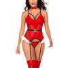 Avidlove Body da Donna Sexy Lingerie Natalizia in Pizzo con Scollo a V Intimo Natale Body Lingerie Teddy Negligee Lingerie con Girocollo e Perizoma