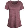 iClosam T-Shirt Palestra Donna Maglia Maniche Corte Corsa Asciugatura Rapida Top Elastico Magliette Fitness Yoga Tee A1-Vino Rosso,XL