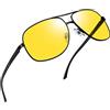 Joopin Occhiali Guida Notturna Uomo Polarizzati Gialli Occhiali da Sole Donna Protezione Antiriflesso Occhiali Visione Notturna (Lenti Gialle)
