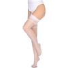 Annes styling Calze autoreggenti da donna per reggicalze per reggicalze Noel 15 denari setose, White, TG- 1 / 2