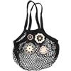 Goldenpoint Donna Borsa Mare Crochet in Cotone con Applicazioni Floreali