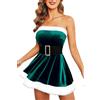 Avidlove Abito Natalizio da Babbo Natale Mini Casual Scampanato con Cintura