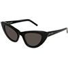 Yves Saint Laurent SL 213 Lily-001 52 Sunglass Woman Acetat Occhiali da Sole, Nero-Nero-Grigio, 58 Donna